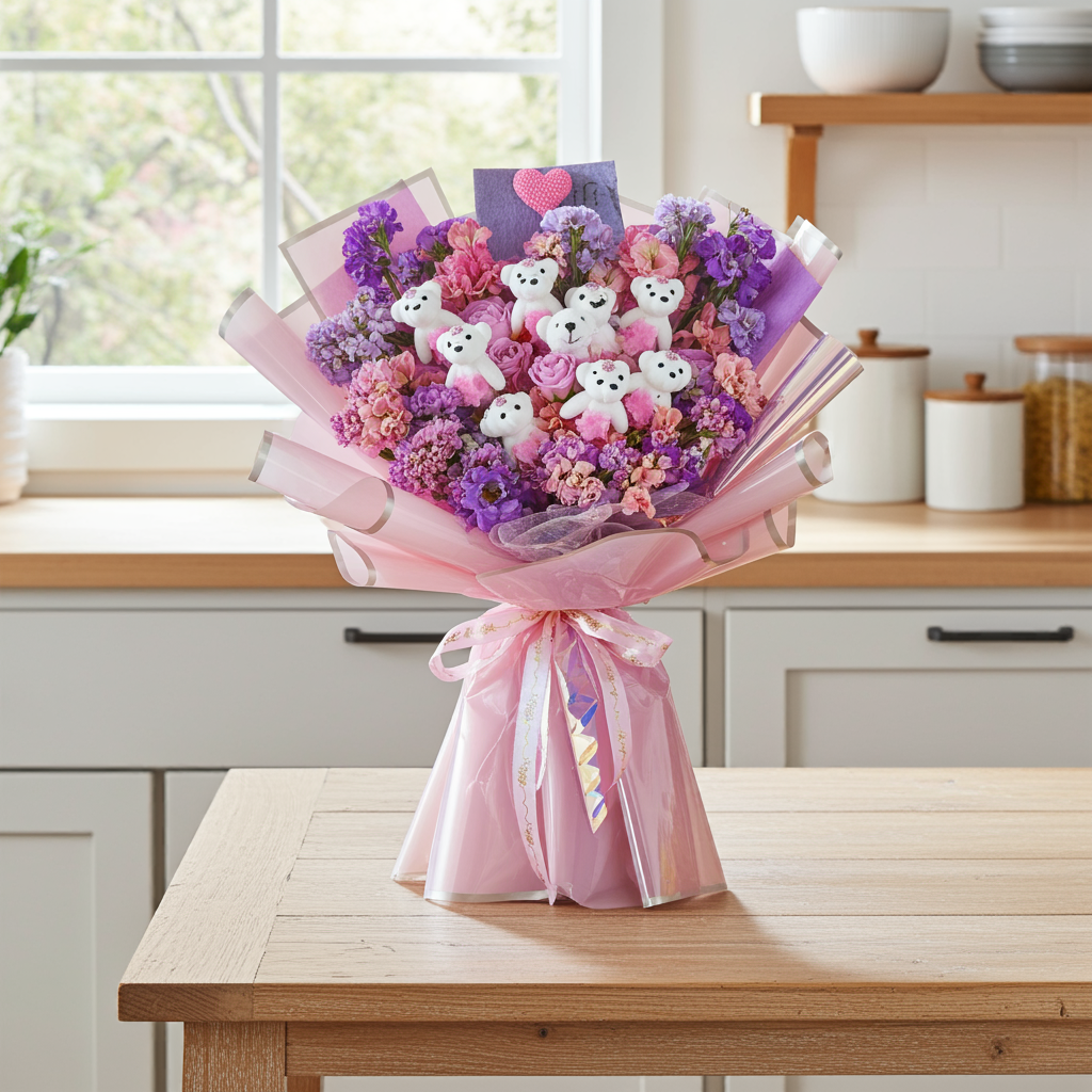 Pink Teddy Party Bouquet