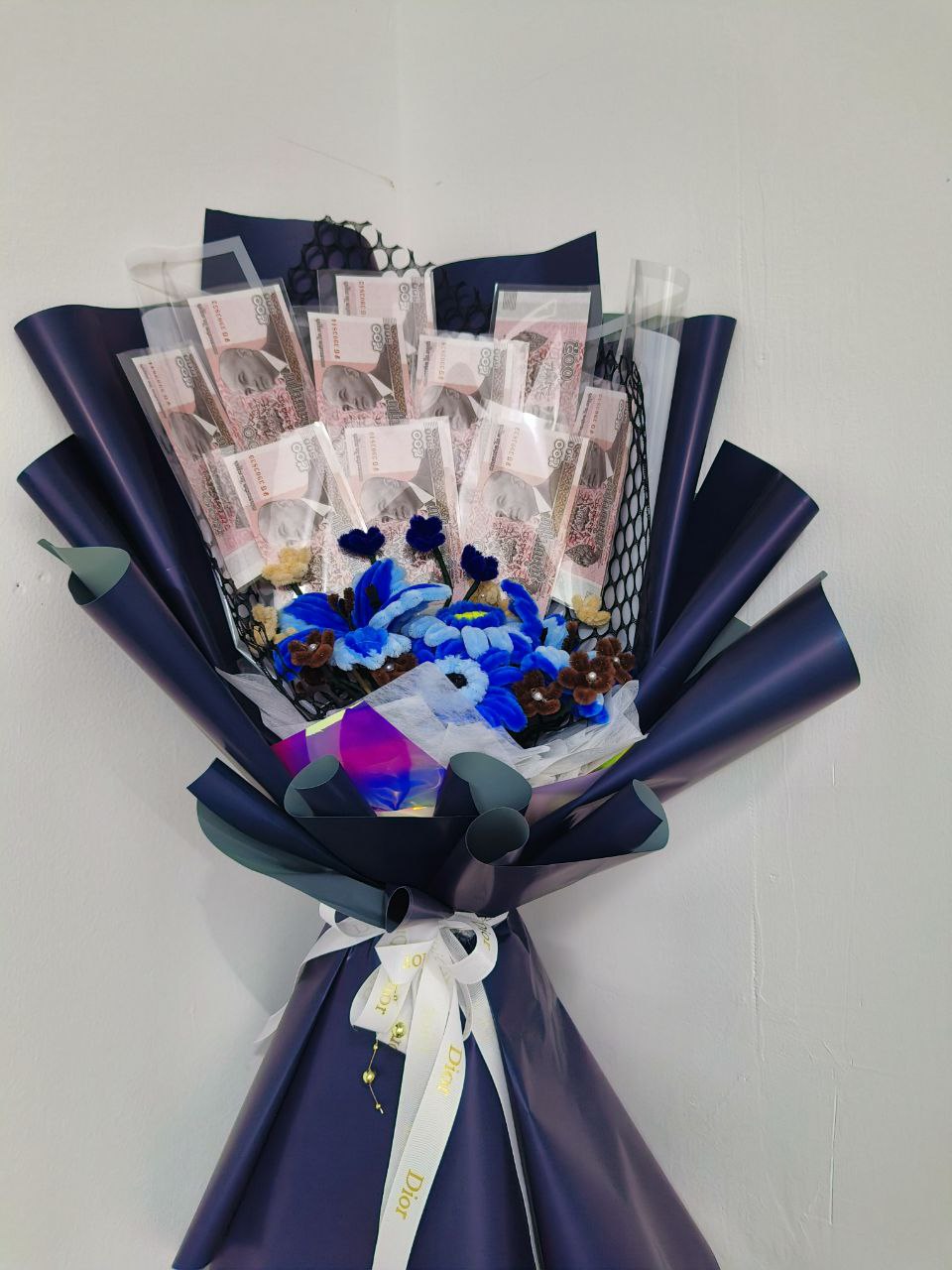 Blue Money & Candy Gift Bouquet