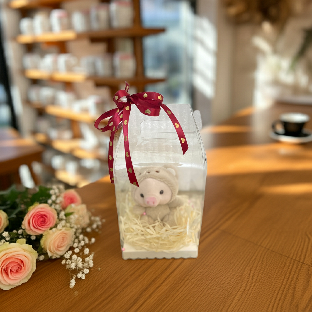Mini Beige Piglet Plush Gift Box – Cute Style