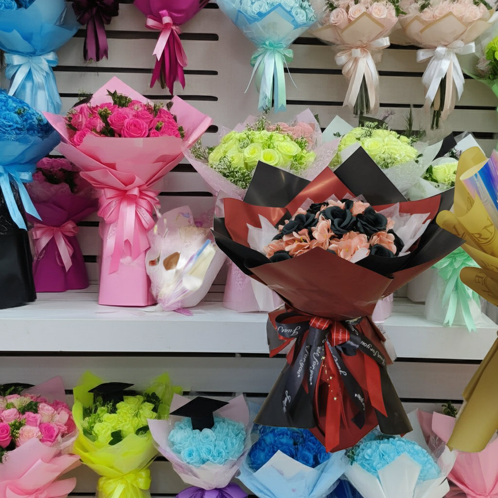 Luxury Black & Peach Bouquet