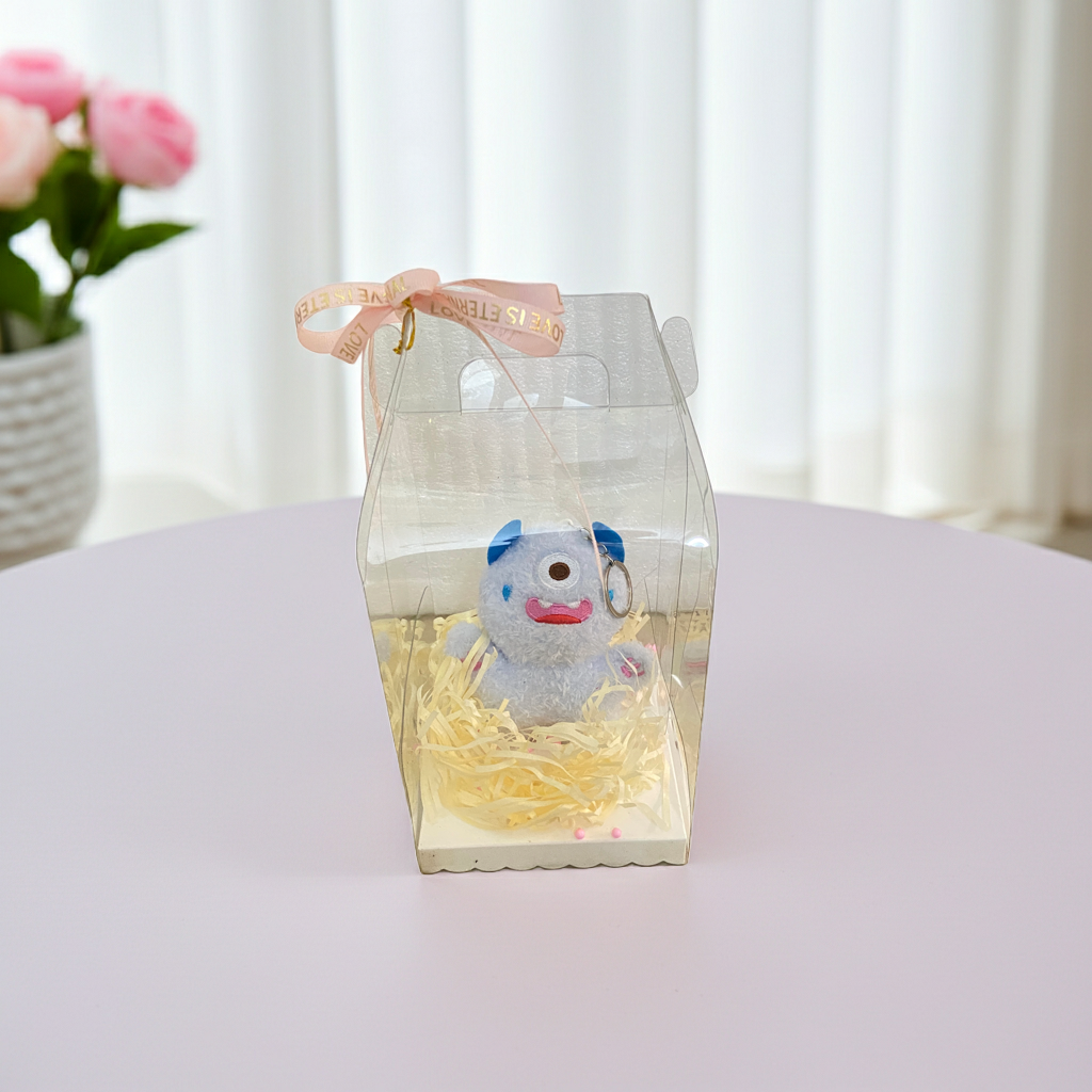 Blue Puppy Plush in Clear Box – Smile Edition
