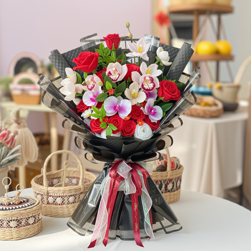 Midnight Bloom Teddy Surprise