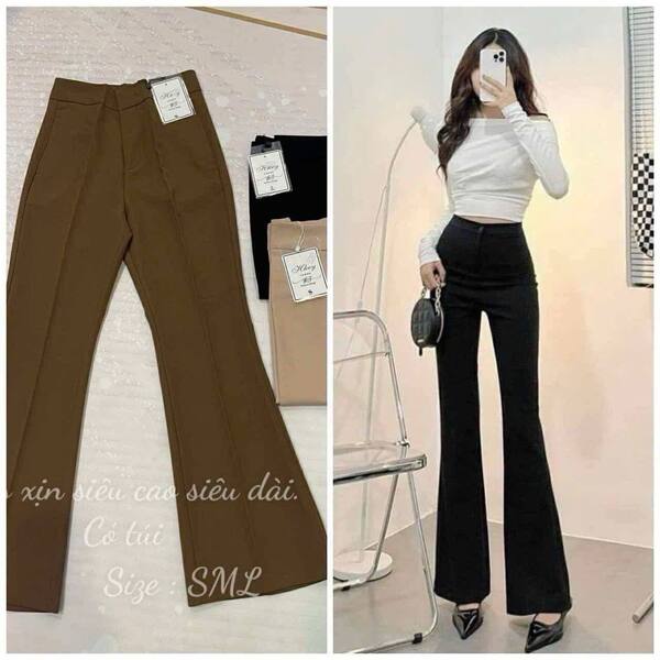 ខោវក្រណាត់ជើងប៉ាត់ ពណ៏ខ្មៅ