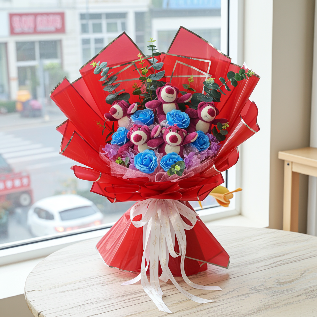 Charming Bunny & Rose Bouquet