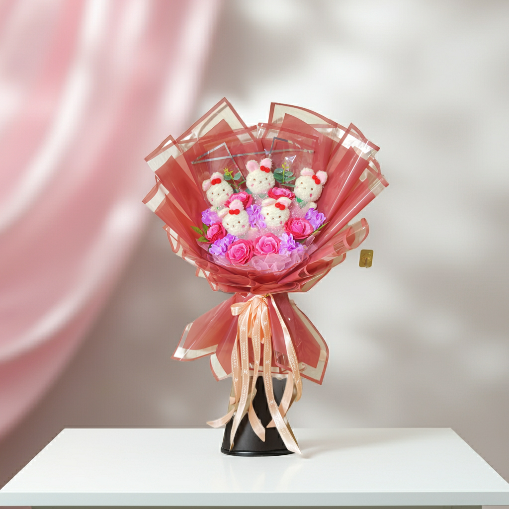 Sweet Blush Teddy Bloom