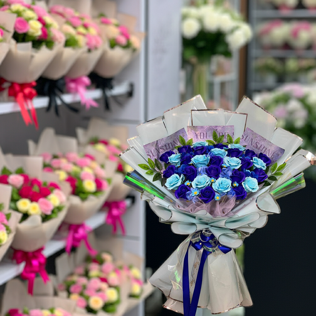 Deep Blue Rose Luxury Bouquet