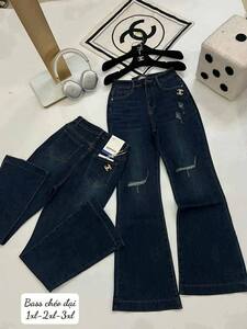 ខោវជើងប៉ាត់ រហែកជង្កង់​ ពណ៏ខៀវក្រម៉ៅ