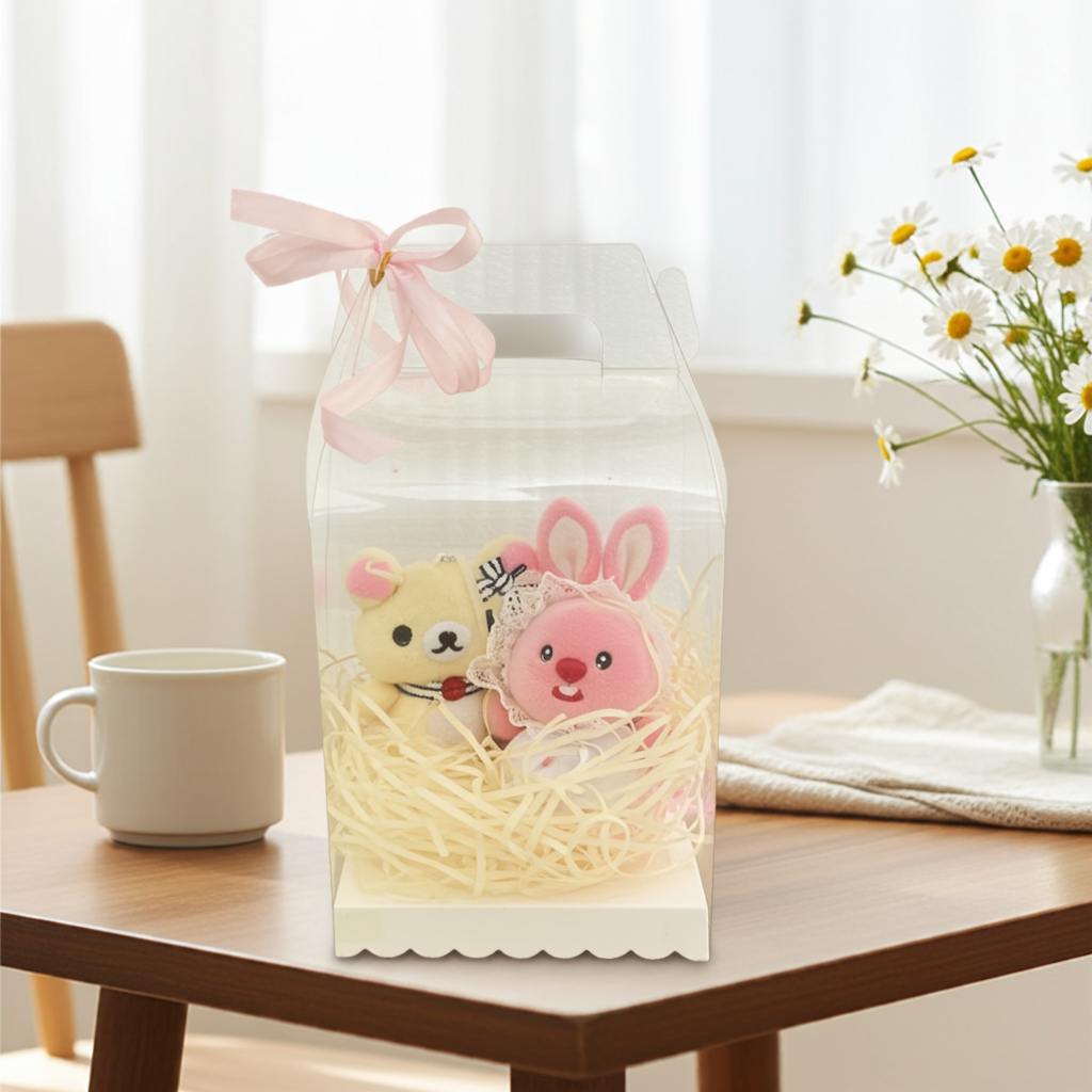 Animal Couple Plush Set – Transparent Box Gift