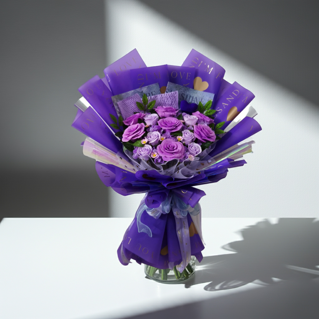 Elegant Purple Rose Bouquet