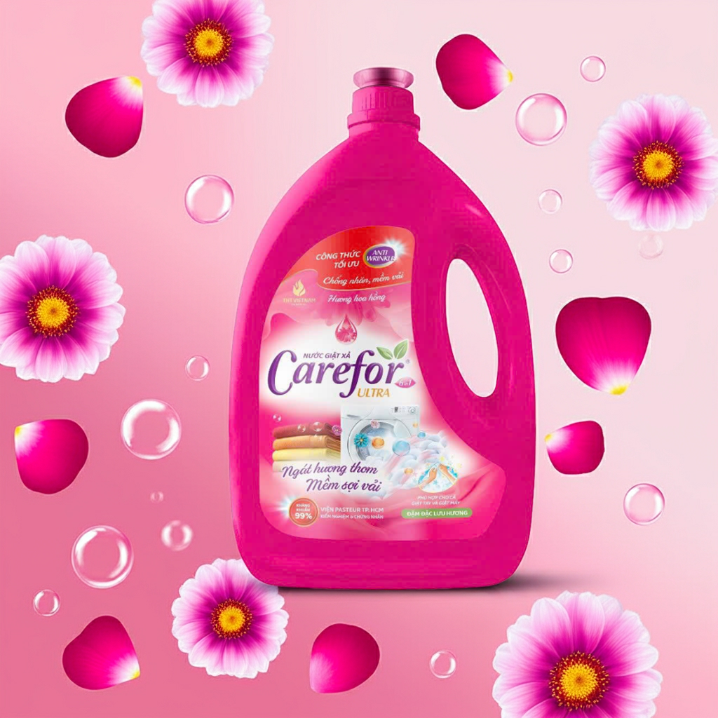 CAREFOR  LIQUID DETERGENT 3200ML (PINK SWEET)