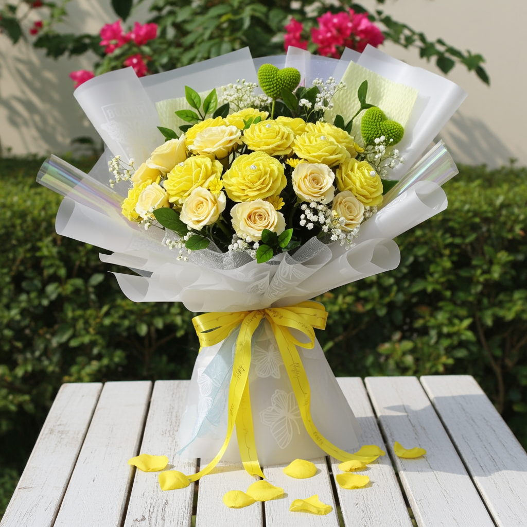 Fresh Yellow Rose Bouquet