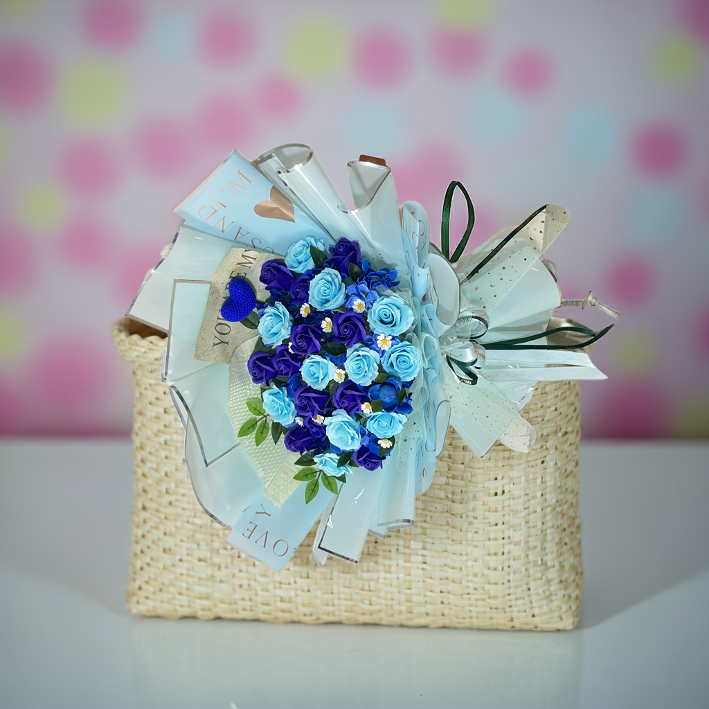 Sky Love Blue Rose Arrangement