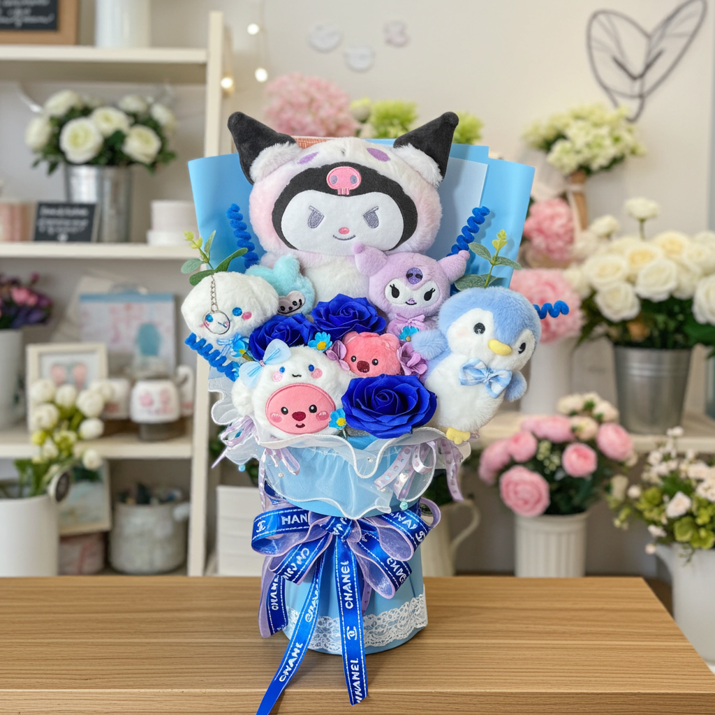 Kuromi & Friends Plush Gift Box – Blue Royal Edition